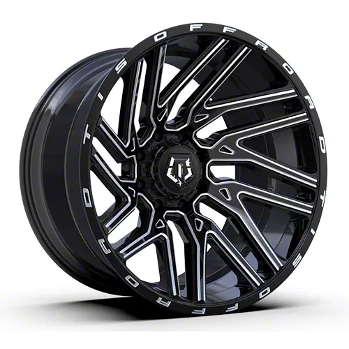 TIS 554BM Gloss Black Milled 6-Lug Wheel; 22x10; -19mm Offset (19-26 RAM 1500)
