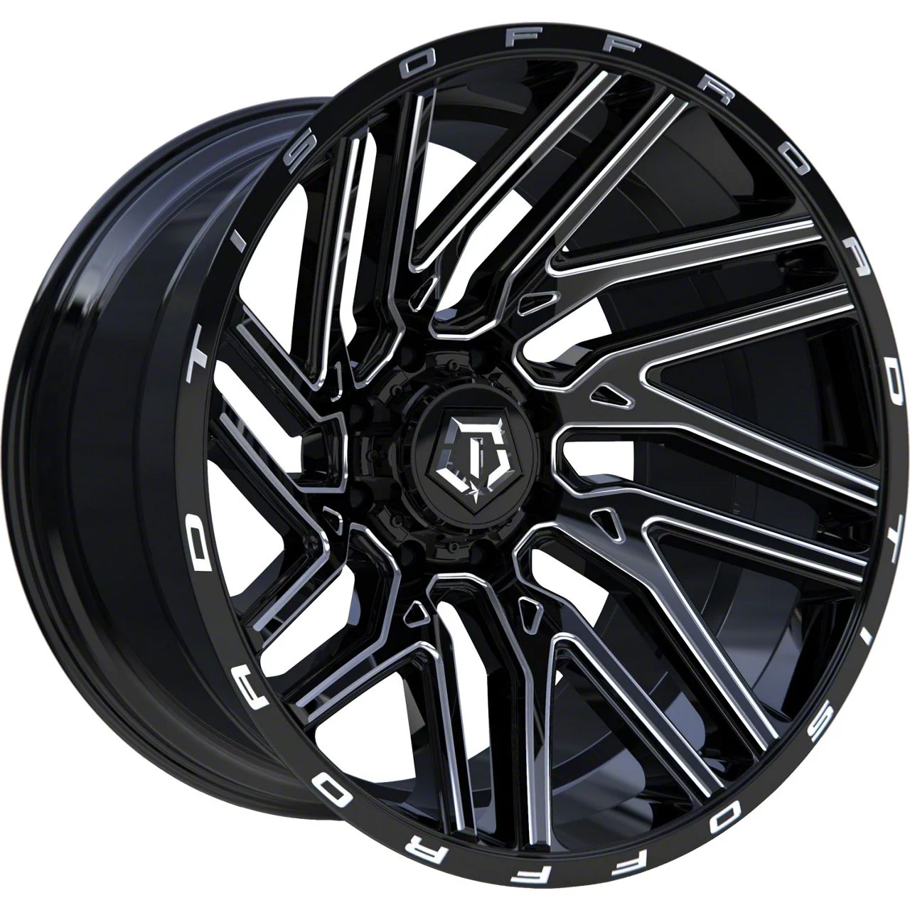 TIS 554BM Gloss Black Milled 8-Lug Wheel; 22x10; -19mm Offset (06-08 RAM 1500 Mega Cab)
