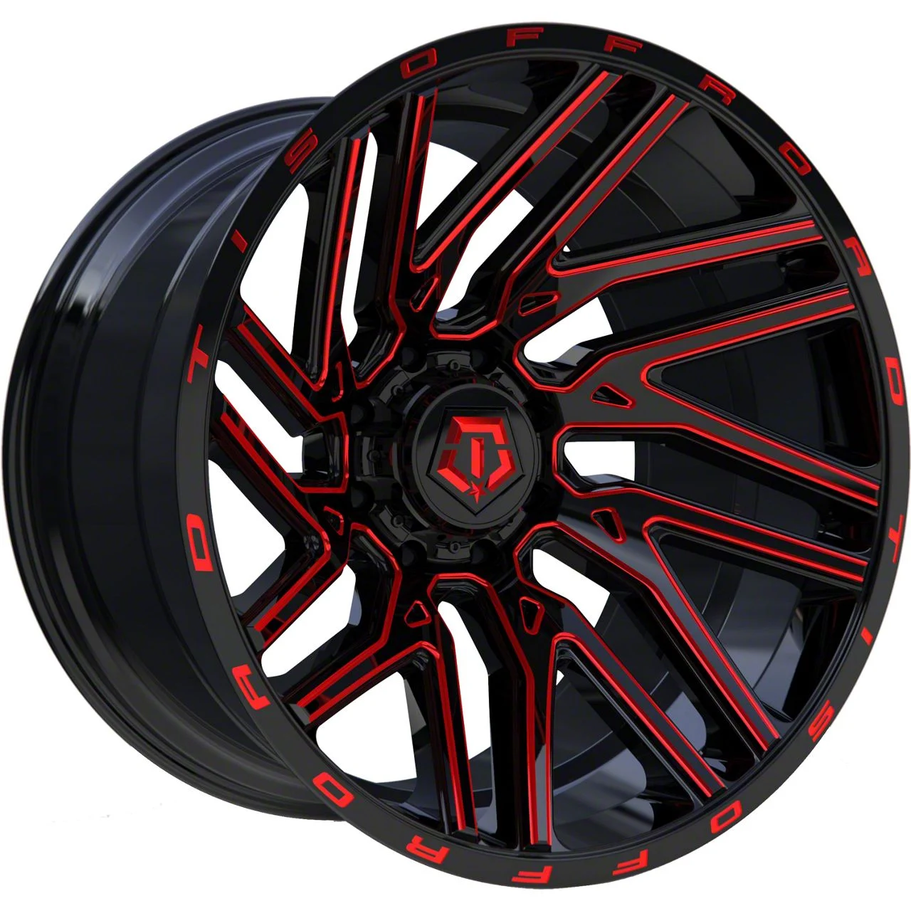 TIS 554BMR Gloss Black with Red Tint Accent 6-Lug Wheel; 20x12; -44mm Offset (19-26 RAM 1500)