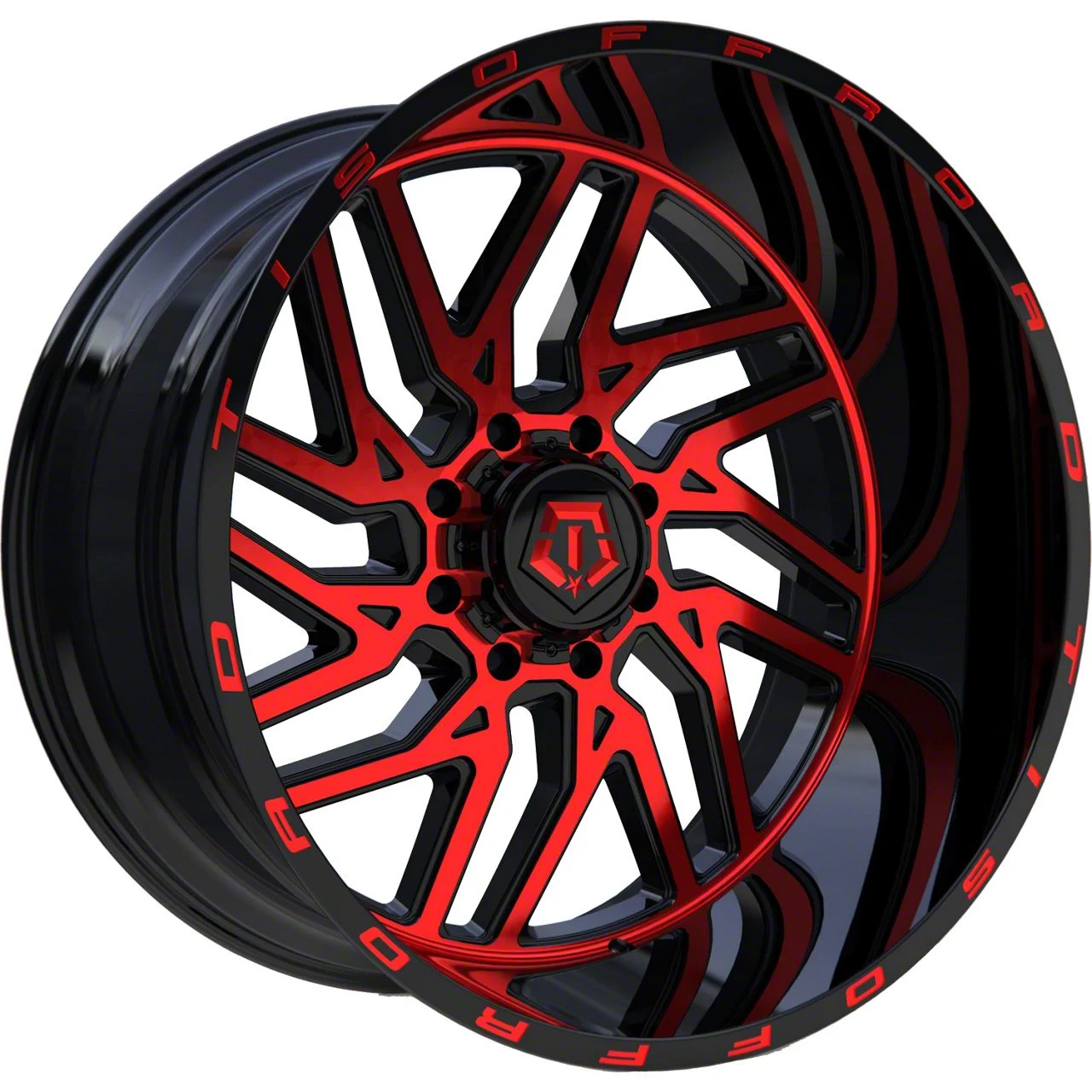 TIS 544MBR Gloss Black with Red Tint Accent 6-Lug Wheel; 20x10; -12mm Offset (19-23 Ranger)