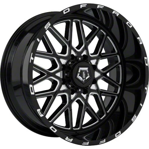 TIS 548BM Gloss Black Milled 6-Lug Wheel; 20x12; -44mm Offset (19-26 Sierra 1500)