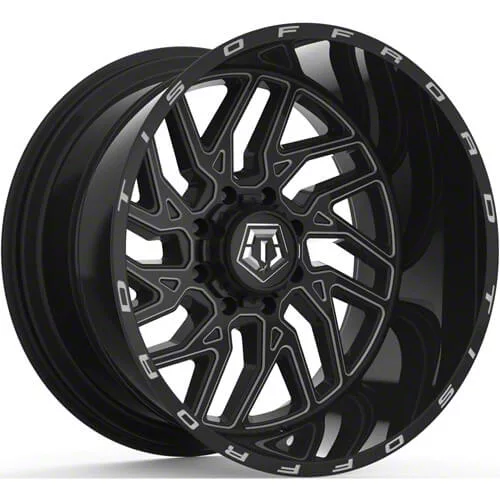 TIS 544BM Gloss Black Milled 8-Lug Wheel; 22x14; -76mm Offset (07-10 Sierra 2500 HD)
