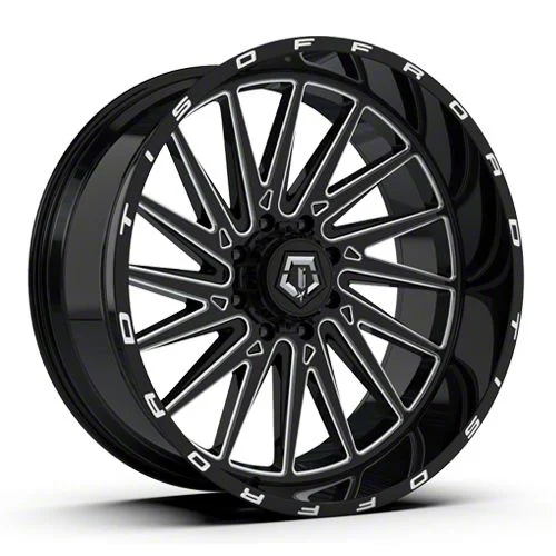 TIS 547B Gloss Black Milled 8-Lug Wheel; 20x12; -44mm Offset (07-10 Sierra 2500 HD)