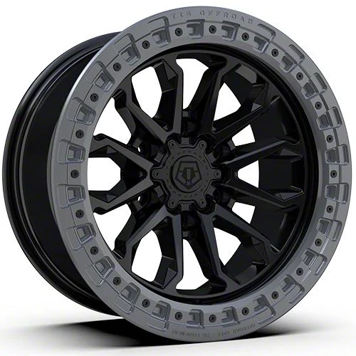 TIS 556BA Satin Black with Anthracite Simulated Bead Ring 6-Lug Wheel; 17x9; -12mm Offset (19-26 Silverado 1500)