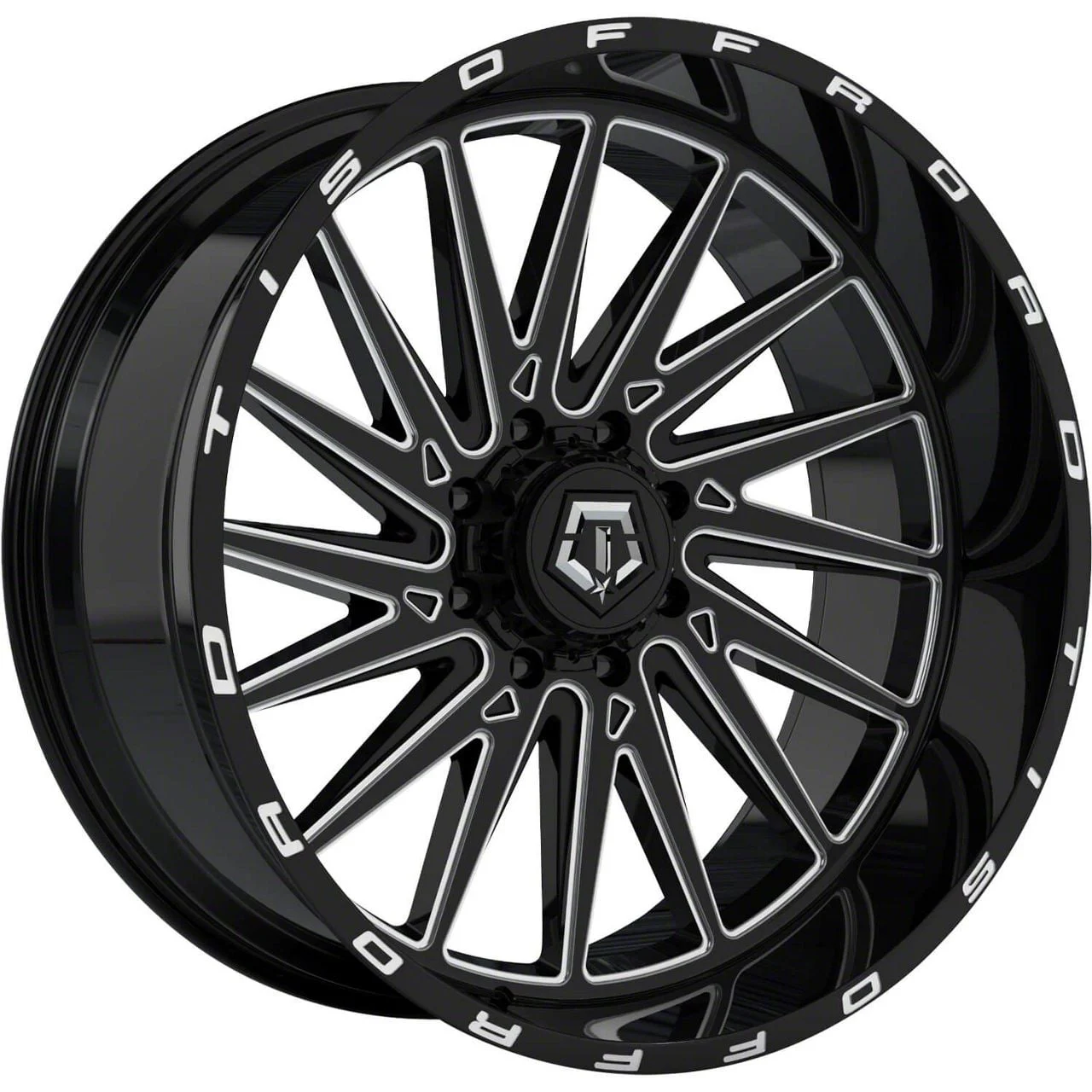 TIS 547B Gloss Black Milled 8-Lug Wheel; 22x12; -44mm Offset (07-10 Silverado 2500 HD)