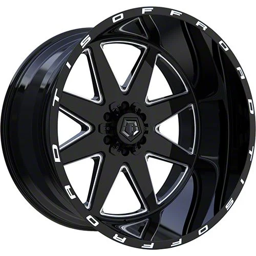 TIS 551BM Gloss Black Milled 8-Lug Wheel; 20x12; -44mm Offset (07-10 Silverado 2500 HD)