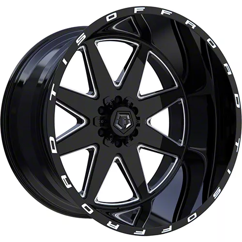 TIS 551BM Gloss Black Milled 8-Lug Wheel; 20x12; -44mm Offset (17-22 F-250 Super Duty)