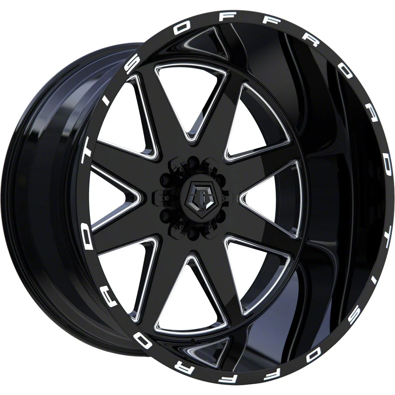 TIS 551BM Gloss Black Milled 8-Lug Wheel; 22x12; -44mm Offset (17-22 F-250 Super Duty)