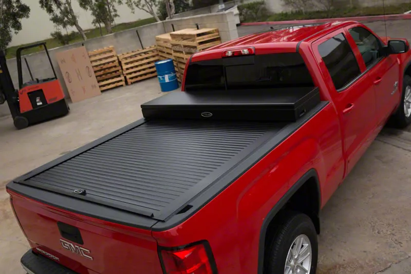 Truck Covers USA American Work Tool Box Hard Retractable Tonneau Cover (19-26 Sierra 1500 w/ 5.80-Foot Short Box & w/o MultiPro Tailgate)