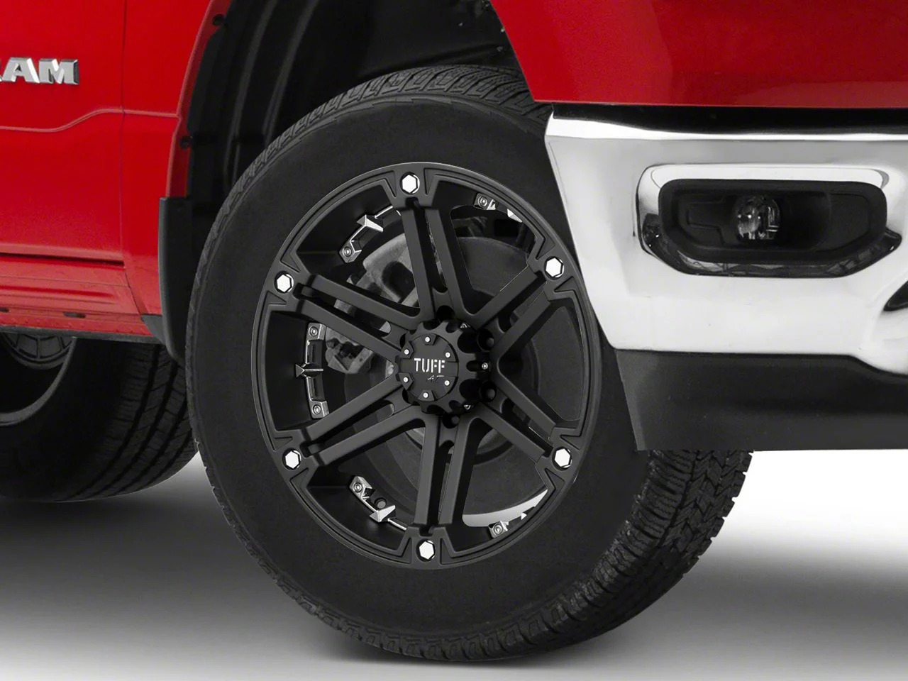 Tuff A.T. T01 Flat Black with Chrome Inserts 6-Lug Wheel; 20x9; 10mm Offset (19-26 RAM 1500)