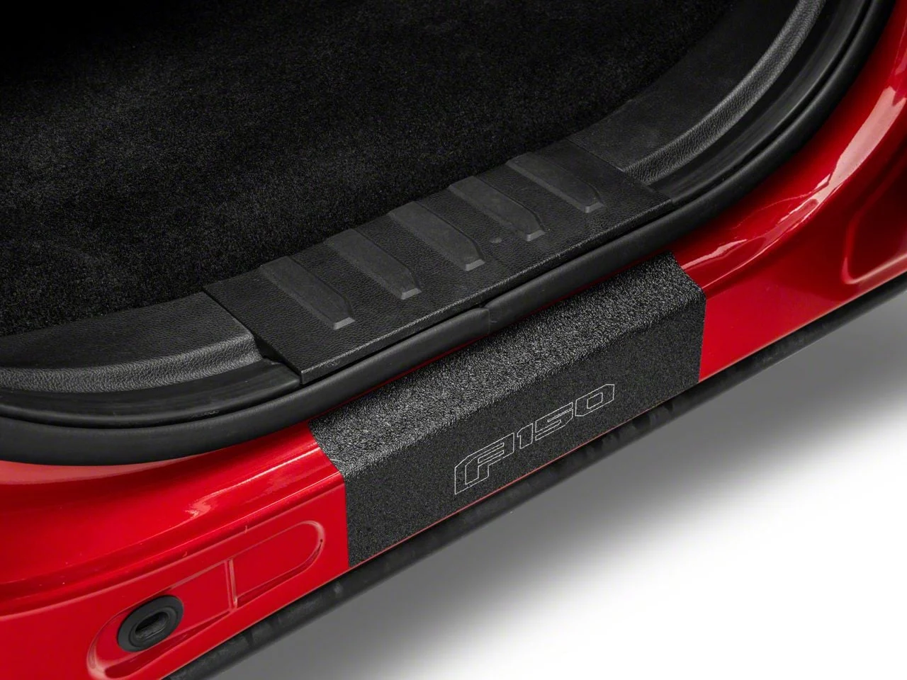 Rear Door Sill Protection with F-150 Logo; TUF-LINER Black; Black and Gray (15-26 F-150 SuperCrew)
