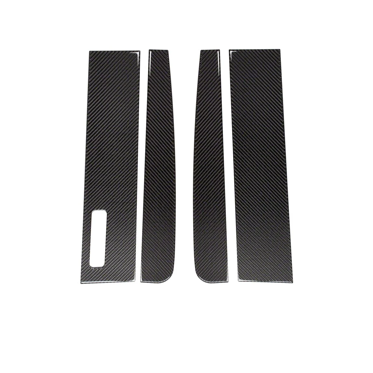 Door Pillar Accent Trim; Domed Carbon Fiber (17-22 F-250 Super Duty)