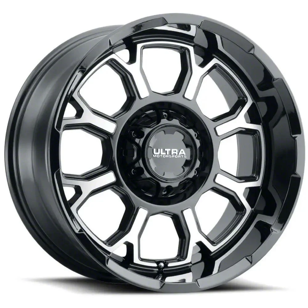 Ultra Wheels Commander Gloss Black Machined 6-Lug Wheel; 17x9; 18mm Offset (15-20 Yukon)