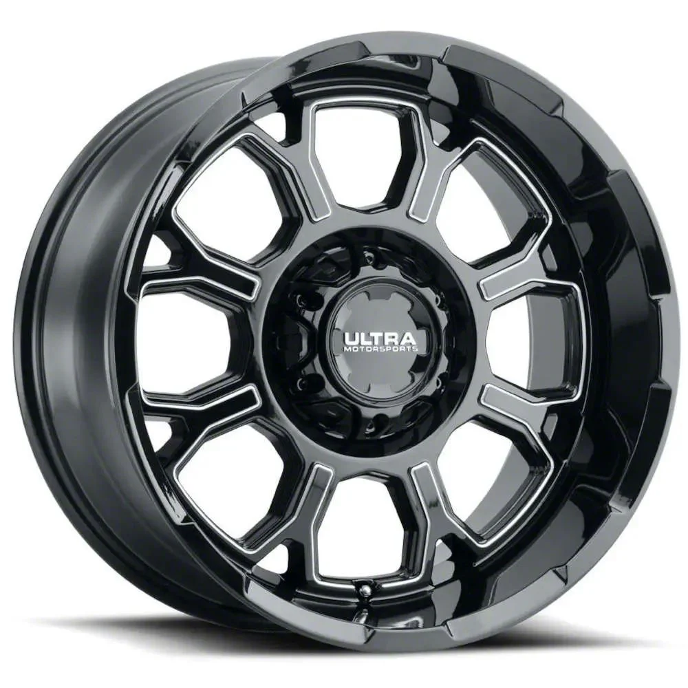 Ultra Wheels Commander Gloss Black Milled 6-Lug Wheel; 17x9; 12mm Offset (15-20 Yukon)