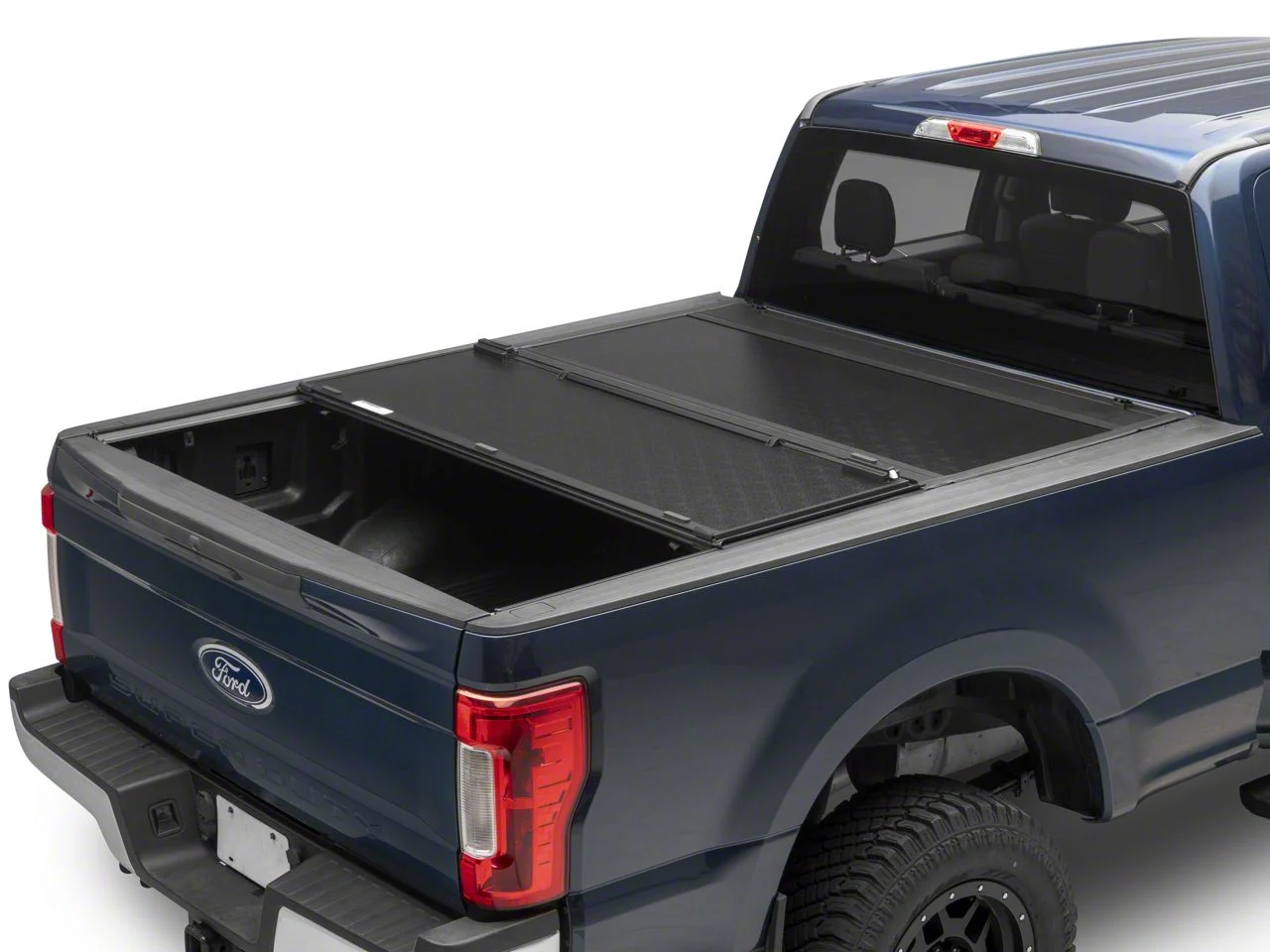 UnderCover Flex Tri-Fold Tonneau Cover; Black Textured (17-22 F-250 Super Duty w/ 8-Foot Bed)