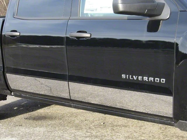 U-Type Body Side Moldings; Polished (14-18 Silverado 1500 Crew Cab)