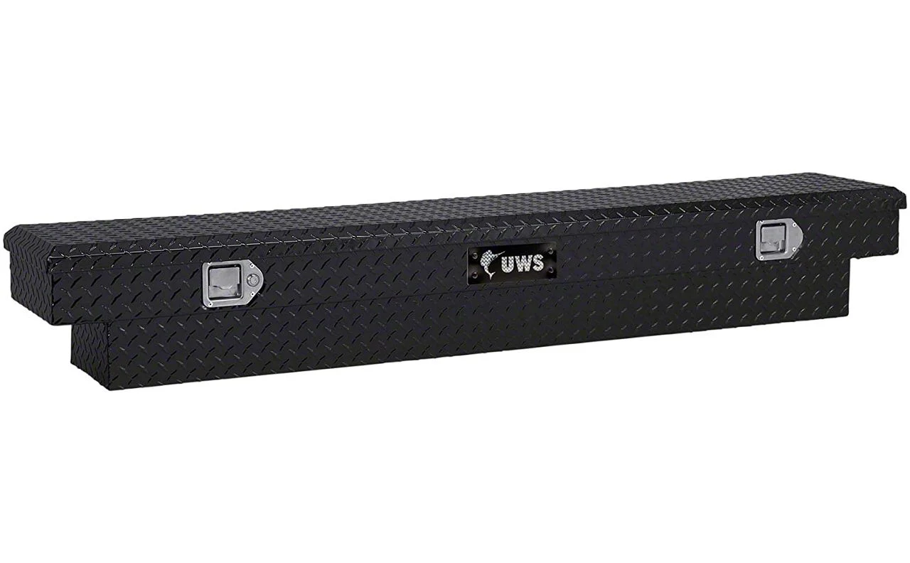 UWS 69-Inch Aluminum Slim-Line Crossover Tool Box; Gloss Black (09-26 RAM 1500 w/o RAM Box)