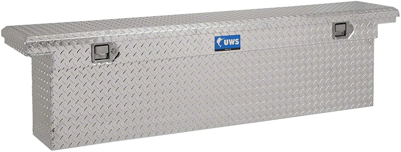UWS 69-Inch Aluminum Deep Slim Low Profile Crossover Tool Box; Bright (10-18 RAM 2500 w/o RAM Box)