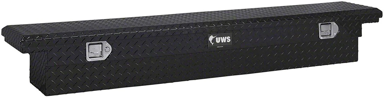 UWS 69-Inch Aluminum Slim Low Profile Crossover Tool Box; Gloss Black (10-18 RAM 2500 w/o RAM Box)