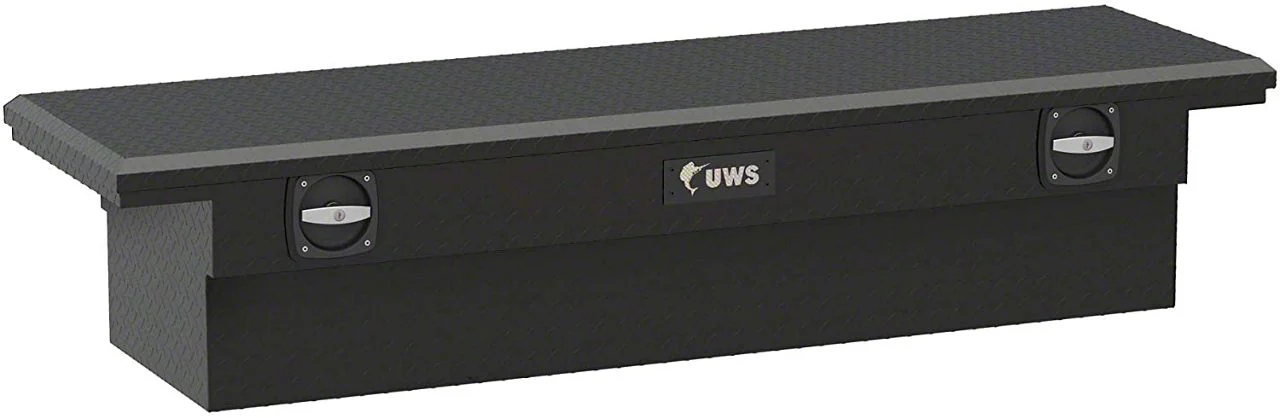 UWS 69-Inch Aluminum Low Profile Secure Lock Crossover Tool Box; Matte Black (10-18 RAM 3500 w/ 8-Foot Box)