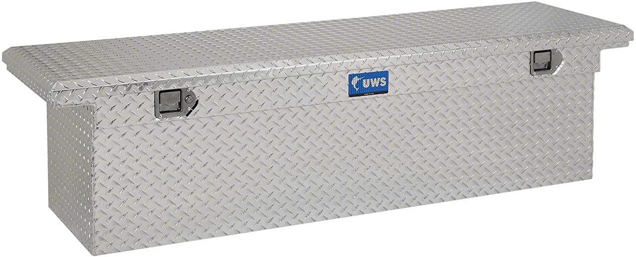UWS 69-Inch Aluminum Deep Low Profile Crossover Tool Box; Bright (07-26 Sierra 2500 HD)