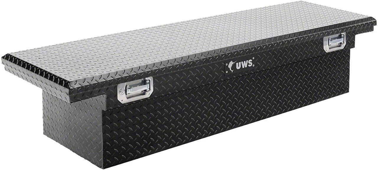 UWS 69-Inch Aluminum Crossover Tool Box with Pull Handles; Gloss Black (07-26 Silverado 2500 HD)