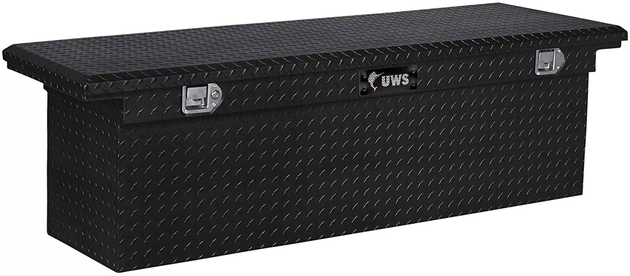 UWS 69-Inch Aluminum Deep Low Profile Crossover Tool Box; Gloss Black (07-26 Silverado 2500 HD)