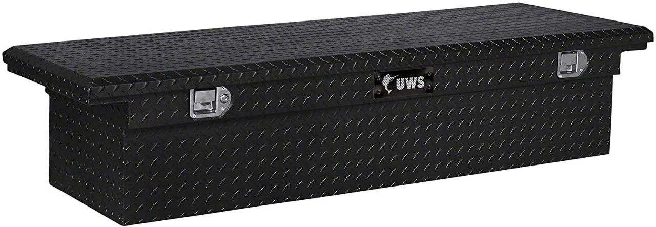 UWS 69-Inch Aluminum Low Profile Crossover Tool Box; Gloss Black (07-26 Silverado 2500 HD)