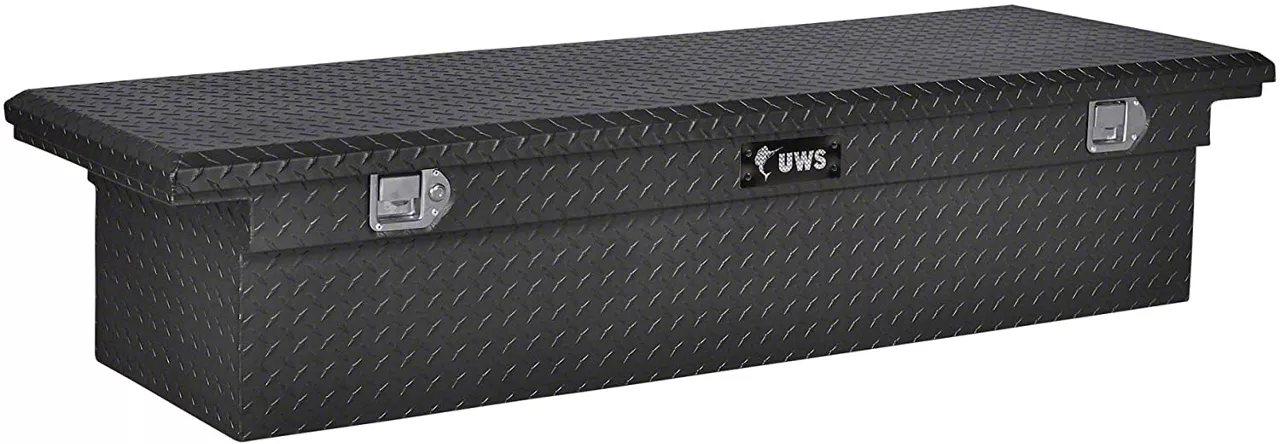 UWS 69-Inch Aluminum Low Profile Crossover Tool Box; Matte Black (07-26 Silverado 2500 HD)