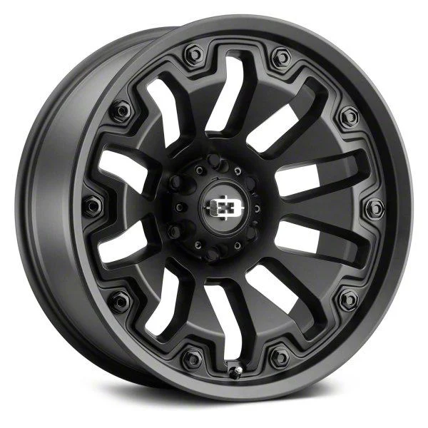 Armor Satin Black with Black Bolt Inserts 6-Lug Wheel; 20x9; 12mm Offset (15-20 Yukon)