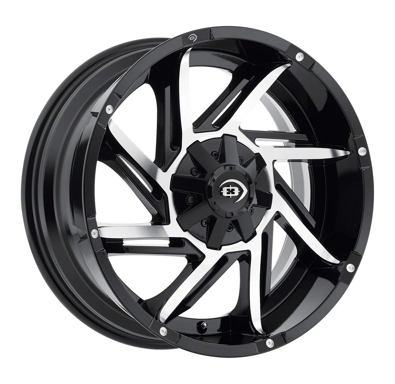 Prowler Gloss Black Machined 6-Lug Wheel; 17x9; -12mm Offset (15-20 Yukon)