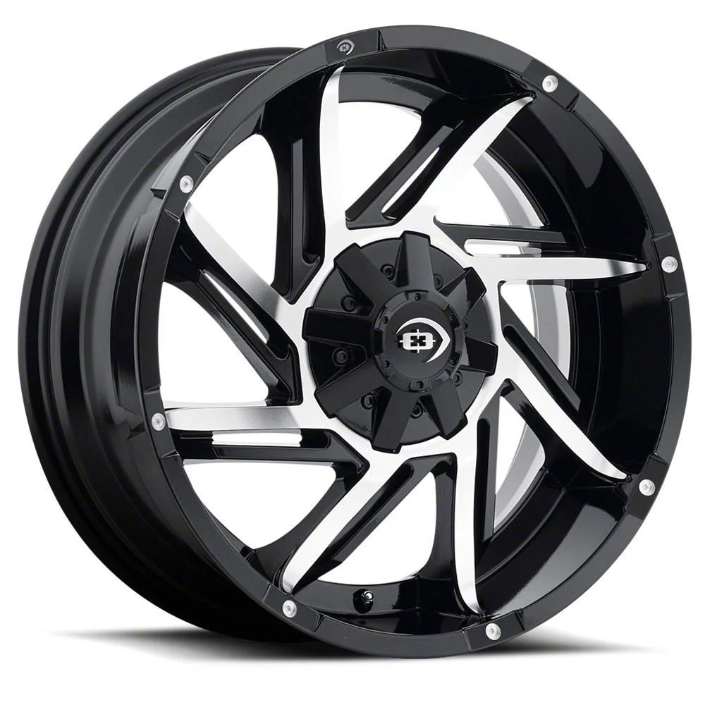 Prowler Gloss Black Machined 6-Lug Wheel; 20x12; -51mm Offset (15-20 Yukon)
