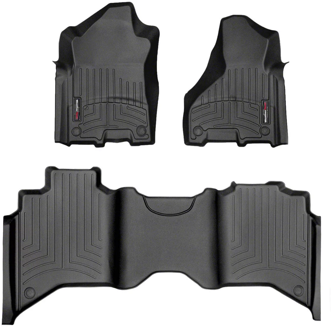Weathertech DigitalFit Front and Rear Floor Liners; Black (19-26 RAM 3500 Crew Cab)