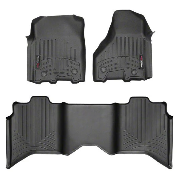 Weathertech DigitalFit Front and Rear Floor Liners for Vinyl Floors; Black (12-18 RAM 3500 Crew Cab)