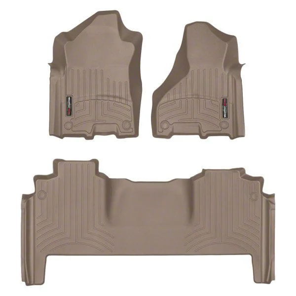 Weathertech DigitalFit Front and Rear Floor Liners; Tan (19-26 RAM 3500 Mega Cab w/ Front Bucket Seats)