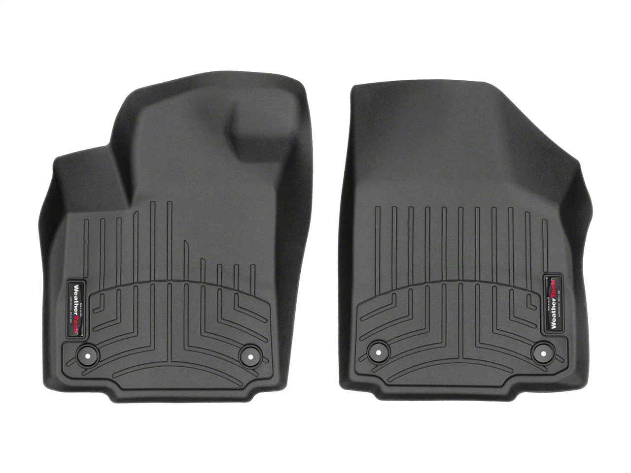 Weathertech DigitalFit Front Floor Liners; Black (07-13 Sierra 1500 Extended Cab, Crew Cab w/ Floor Shifter)