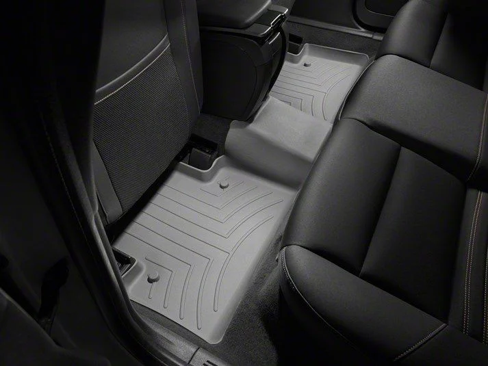 Weathertech DigitalFit Rear Floor Liner; Gray (19-26 Sierra 1500 Double Cab w/ Front Bench Seat & Rear Underseat Storage)