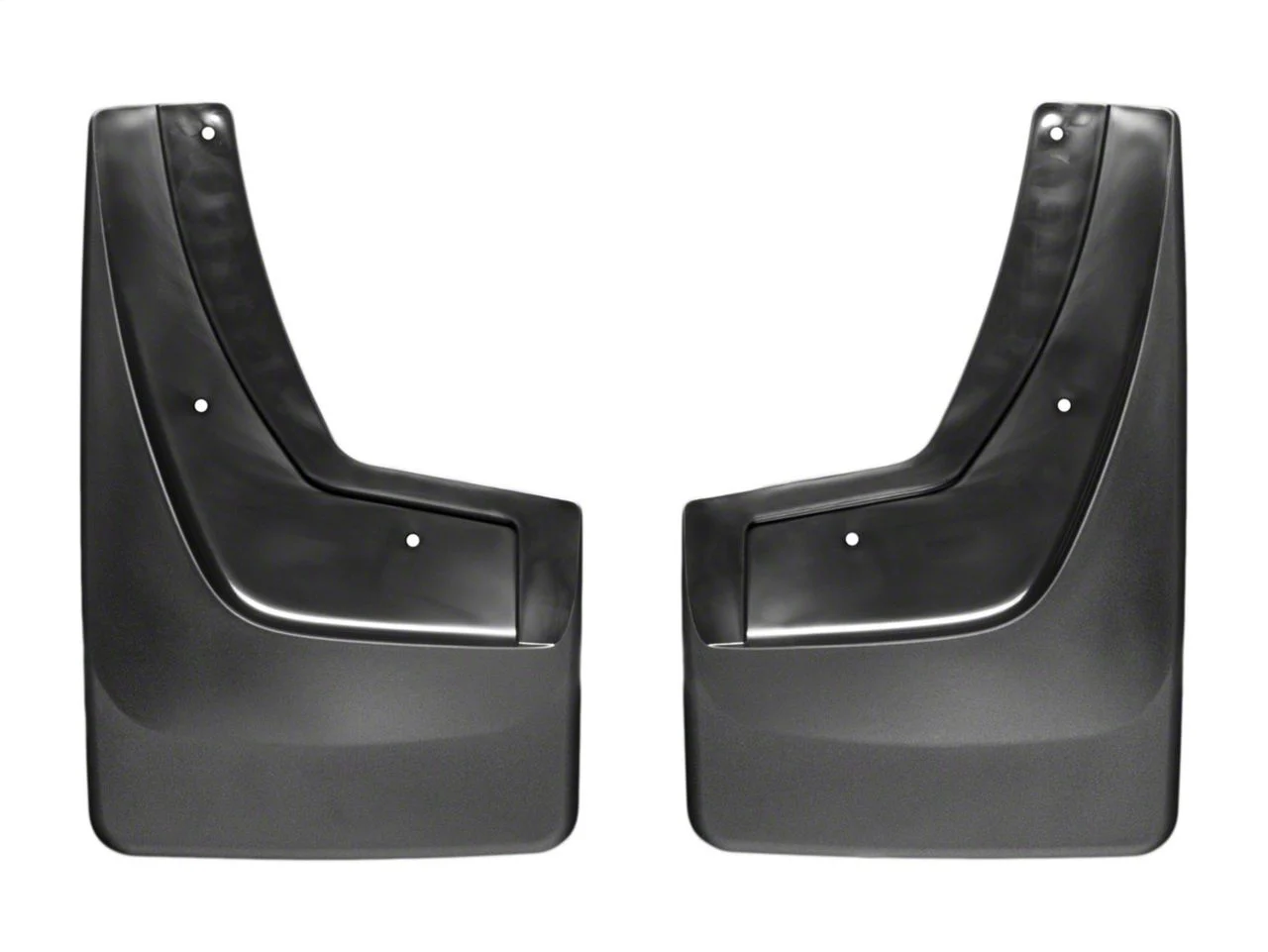 Weathertech No-Drill Mud Flaps; Front; Black (15-19 Sierra 2500 HD)