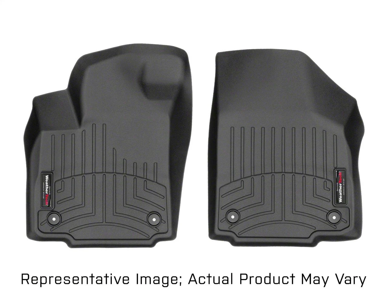 Weathertech DigitalFit Front Over the Hump Floor Liner for Vinyl Floors; Black (19-26 Silverado 1500 Double Cab, Crew Cab)