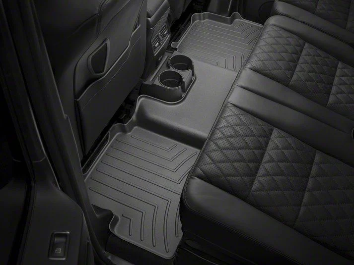 Weathertech DigitalFit Rear Floor Liner; Black (19-26 Silverado 1500 Double Cab w/ Front Bench Seat & Rear Underseat Storage)