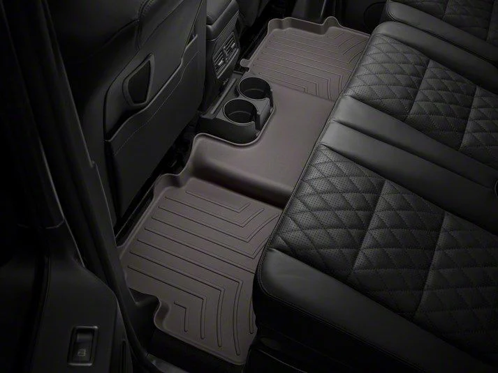 Weathertech DigitalFit Rear Floor Liner; Cocoa (19-26 Silverado 1500 Double Cab w/ Front Bench Seat & Rear Underseat Storage)