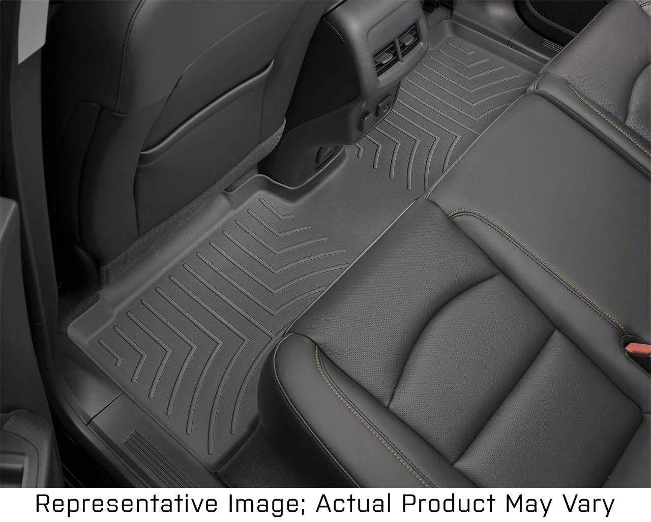 Weathertech DigitalFit Rear Floor Liner for Vinyl Floors; Black (19-26 Silverado 1500 Crew Cab w/ Front Bench Seat)