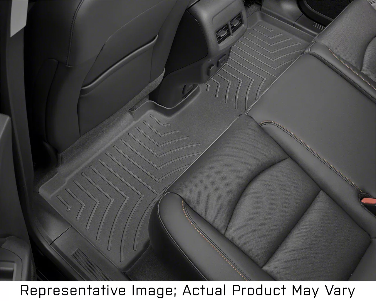 Weathertech DigitalFit Rear Floor Liner for Vinyl Floors; Black (19-26 Silverado 1500 Double Cab w/ Front Bench Seat & w/o Rear Underseat Storage)