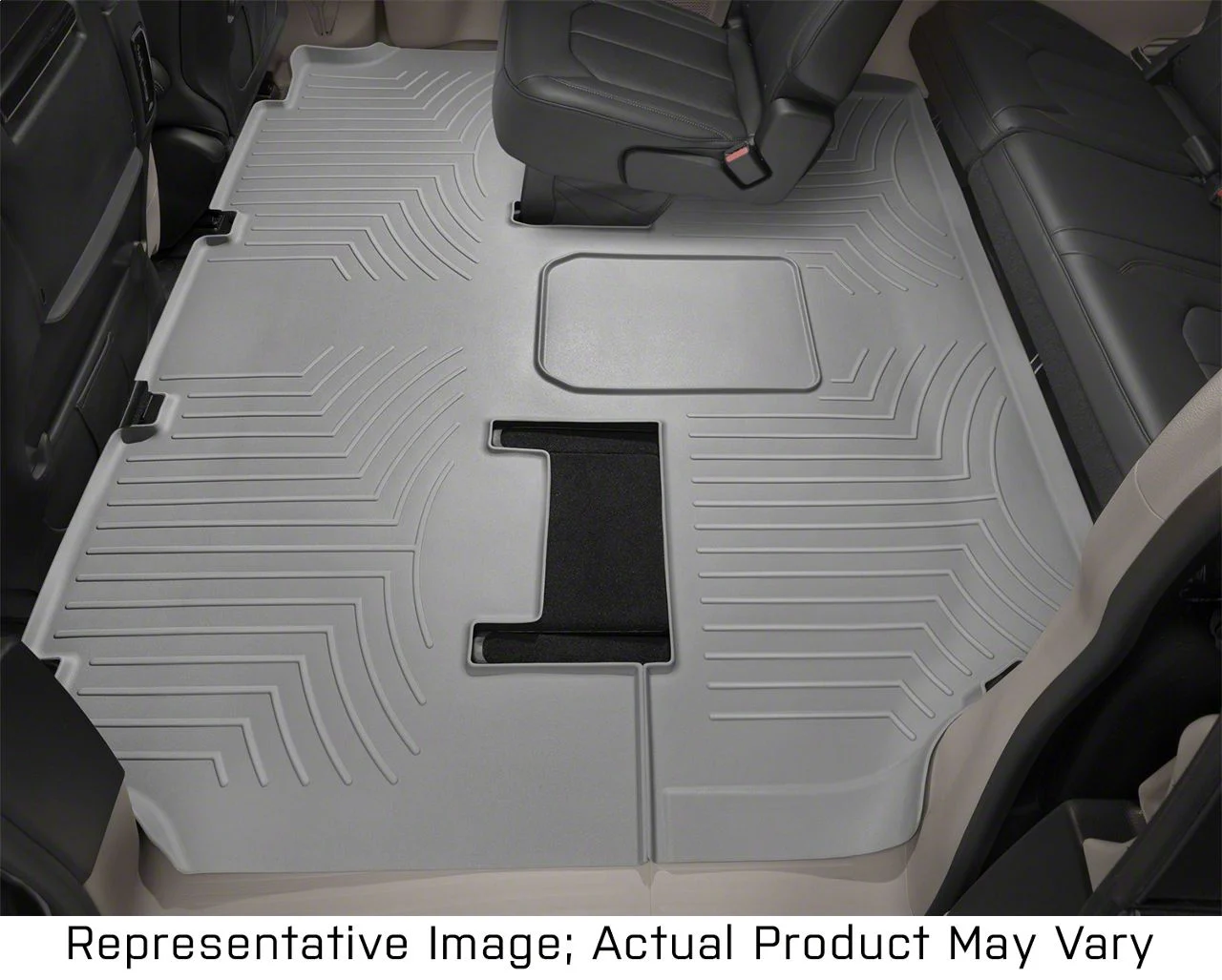 Weathertech DigitalFit Rear Floor Liner; Gray (19-26 Silverado 1500 Crew Cab w/ Front Bucket Seats)