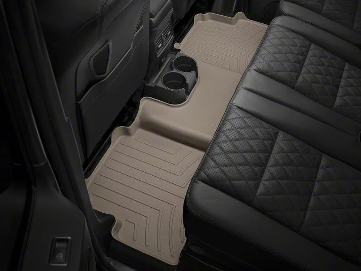 Weathertech DigitalFit Rear Floor Liner; Tan (19-26 Silverado 1500 Double Cab w/ Front Bench Seat & Rear Underseat Storage)