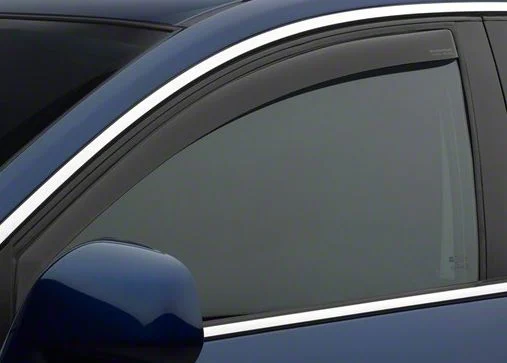 Weathertech Side Window Deflectors; Front; Dark Smoke (19-24 Silverado 1500 Double Cab, Crew Cab w/ Chrome or Black Window Sill)
