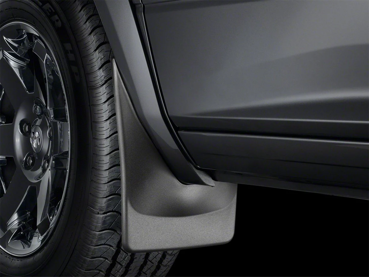 Weathertech No-Drill Mud Flaps; Front; Black (19-26 Silverado 1500, Excluding ZR2)