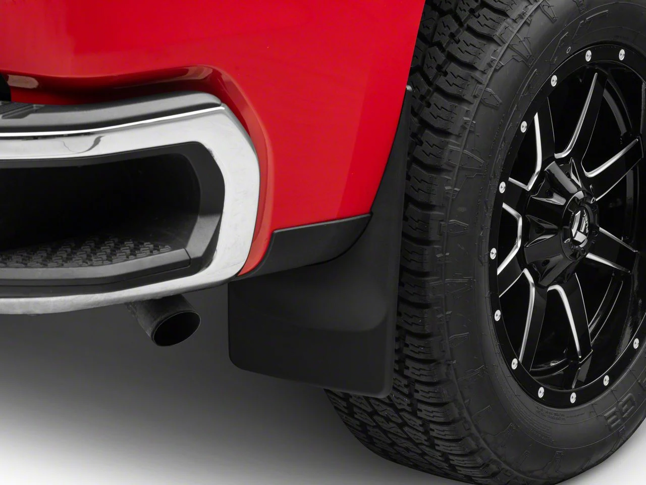 Weathertech No-Drill Mud Flaps; Rear; Black (19-26 Silverado 1500, Excluding ZR2)