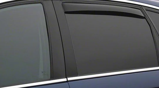 Weathertech Side Window Deflectors; Rear; Dark Smoke (19-24 Silverado 1500 Double Cab)