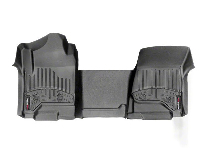Weathertech DigitalFit Front Over the Hump Floor Liner for Vinyl Floors; Black (15-19 Silverado 2500 HD Double Cab, Crew Cab)